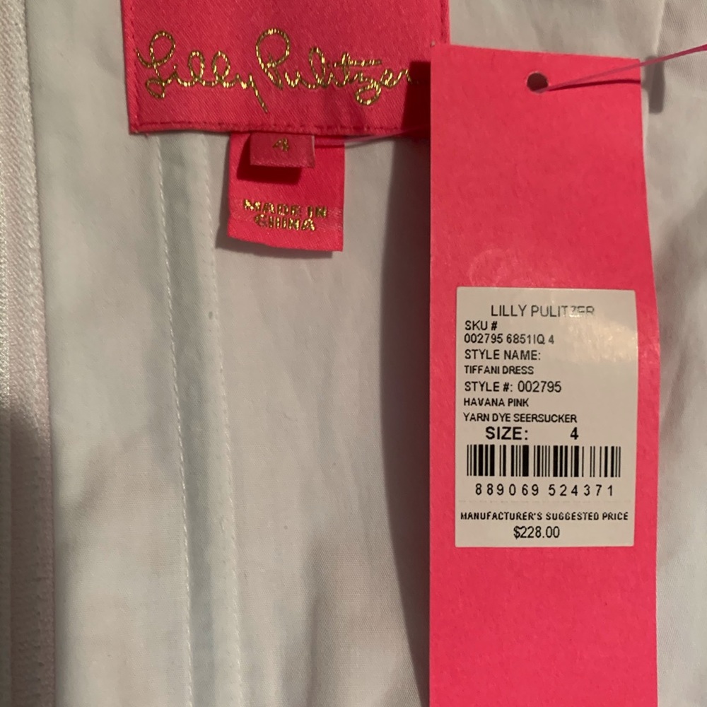 LILLY PULITZER TIFFANI SEERSUCKER PINK SZ 4 NWT - Picture 4 of 8